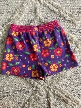 Gymboree Purple Floral Pull-On Shorts Vintage 90s
